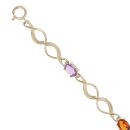 9ct Yellow Gold Multi Gemstone Bracelet 7"