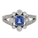 Platinum 0.50cts Diamond And Sapphire Ring