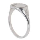 9ct White Gold Children's 0.05ct Diamond Signet Ring