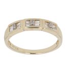 9ct Yellow Gold 0.20ct Baguette and Single Cut Diamond Fancy Ring