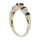 14ct Yellow Gold 0.10ct Brilliant Cut Diamond and Sapphire Solitaire Ring