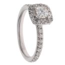 18ct White Gold 0.70ct Princess And Brilliant Cut Diamond Cluster Ring