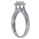 9ct White Gold 0.20ct Brilliant and Princess Cut Diamond Cluster Ring