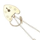 9ct Yellow Gold Heart Lock Charm Bracelet 7.5"