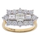 18ct Yellow Gold 1.87ct Brilliant and Mixed Cut Diamond Cluster Ring