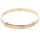 9ct Yellow Gold Patterned Floral Expanding Bangle