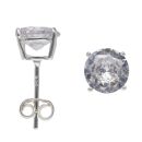 Silver Cubic Zirconia Stud Earrings By Icesia