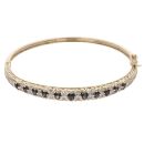 9ct Yellow Gold 0.10ct Diamond and Sapphire Bangle
