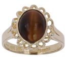 14ct Yellow Gold Tiger's Eye Single Stone Ring