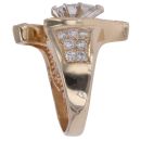 14ct Yellow Gold 1.85ct Brilliant and Pear Cut Diamond Fancy Ring