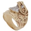 9ct Yellow Gold Cubic Zirconia Saddle Ring
