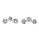 Silver Cubic Zirconia Three Stone Stud Earrings By Icesia