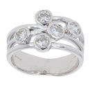 18ct White Gold Diamond Bubble Five Stone Ring by Anya Belle