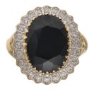 9ct Yellow Gold 0.10ct Diamond and Sapphire Cluster Ring