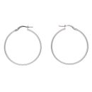 Silver Plain Hoop Earrings By Icesia