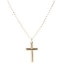 9ct Yellow Gold Cross Pendant and Chain 18"