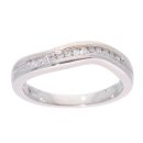 9ct White Gold 0.15ct Diamond Wave Ring