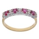 18ct Yellow Gold 0.10ct Diamond and Ruby Fancy Ring