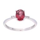 9ct White Gold Garnet and Diamond Dress Ring