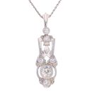 Platinum Vintage Old Cut 0.85ct Diamond Pendant and Chain 18"
