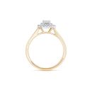 9ct Yellow Gold 0.50ct Emerald Cut Lab Grown Diamond Double Halo Ring