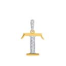 22ct Yellow Gold Initial T Cubic Zirconia Pendant