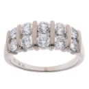 18ct White Gold 2.00ct Brilliant Cut Diamond Two Row Ring