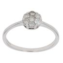 9ct White Gold 0.25ct Brilliant Cut Diamond Daisy Cluster Ring