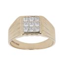 9ct Yellow Gold Cubic Zirconia Signet Ring