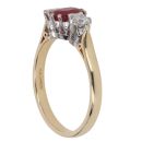 18ct Yellow Gold 0.25ct Diamond and Ruby Three Stone Ring