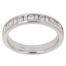 18ct White Gold 0.50ct Brilliant And Baguette Cut Diamond Half Eternity Ring