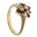 18ct Yellow Gold 0.20ct Diamond And Sapphire Cluster Ring