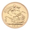 1911 George V Large Head UK Full Sovereign Coin