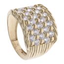 9ct Yellow Gold Cubic Zirconia Five Row Keeper Ring