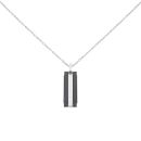 Unique & Co Stainless Steel Black Bar Pendant And Chain 20"