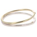 9ct Yellow and White Gold Hinged Bangle