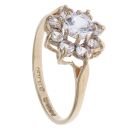 9ct Yellow Gold Flower Cubic Zirconia Cluster Ring