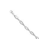 9ct White Gold 0.05ct Diamond Fancy Bracelet 7"