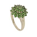 9ct Yellow Gold Green Gemstone Cluster Ring