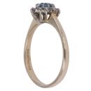 9ct Yellow Gold 0.25ct Diamond and Blue Topaz Heart Cluster Ring
