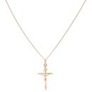 9ct Yellow Gold Crucifix Pendant and Chain 18"