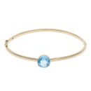 14ct Yellow Gold Blue Topaz Bangle