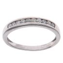 9ct White Gold 0.25ct Brilliant Cut Diamond Half Eternity Ring