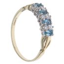 9ct Yellow Gold Blue Topaz and Cubic Zirconia Ring