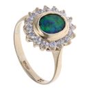9ct Yellow Gold Triplet and Cubic Zirconia Cluster Ring