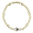 14ct Yellow Gold Monaco Luxe Pave Lock Bracelet 7.5"