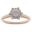 9ct Yellow Gold 0.10ct Diamond Cluster Ring