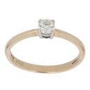 9ct Yellow Gold 0.25ct Brilliant Cut Diamond Solitaire Ring