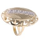 14ct Yellow And White Gold Greek Key Ring