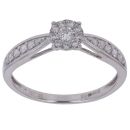 9ct White Gold 0.25ct Brilliant Cut Diamond Cluster Ring